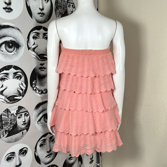 Juicy Couture Y2k Vintage Cashmere Tiered Ruffle Strapless Sweater Dress, Sz S - Picture 5 of 13